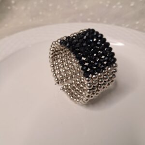 Oxidised Two-Tone Woven Beaded Cuff