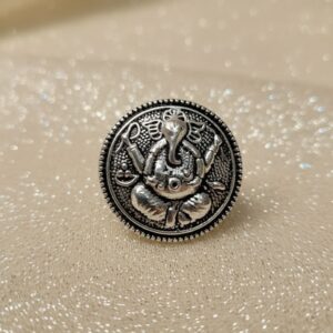 The 'Siddhivinayak' Oxidized Ganesha Blessing Ring