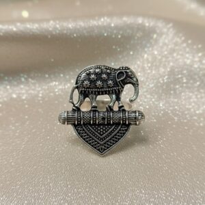 The 'Gajraaj' Oxidized Elephant Temple Ring