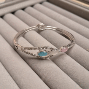 Silver-Tone Crystal "Eye" Motif Bracelet