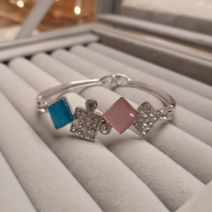 Silver-Tone Ad hydro Crystal and Clover Bracelet