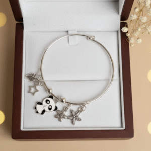 Panda silver-tone charm Bracelet