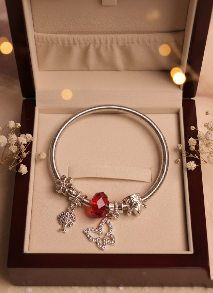 Regal Crown dangling Charm bracelet