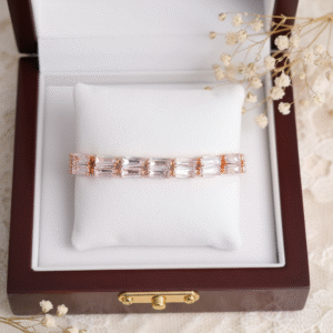 Rose Gold Baguette-Cut Bracelet