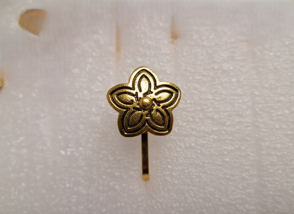 Traditional Antique Gold-Tone Nose Pins - Image 4
