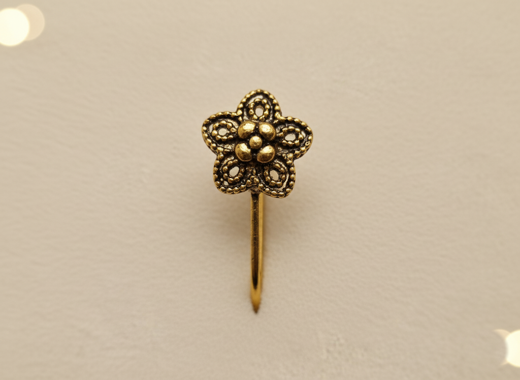 Traditional Antique Gold-Tone Nose Pins - Image 3