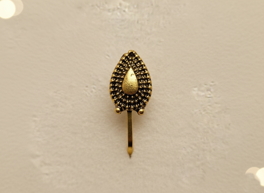 Traditional Antique Gold-Tone Nose Pins - Image 2