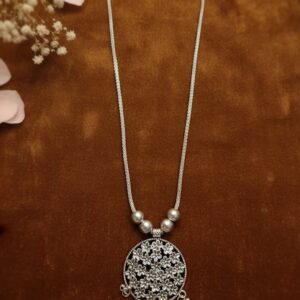 The Gulbahar Oxidized Filigree Bloom Necklace