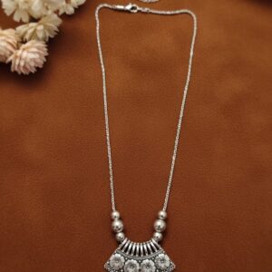 The 'Pankhi' Oxidized Floral pendant Necklace