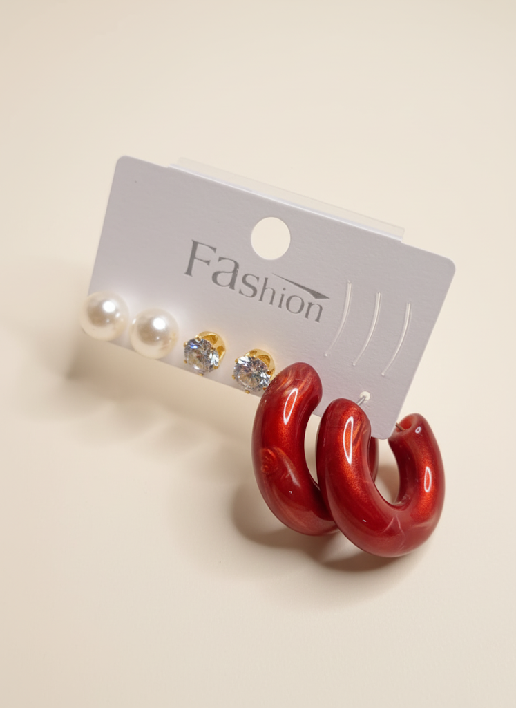 3-Pair statement Earrings CARD - Image 3