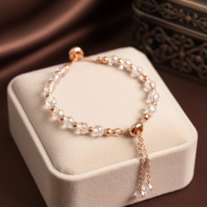 Rose Gold & Crystal Slider Bracelet