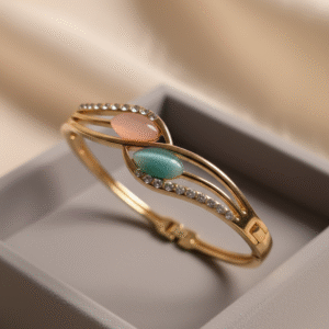 Gold-Tone Intertwined Ad hydro crystal Bracelet