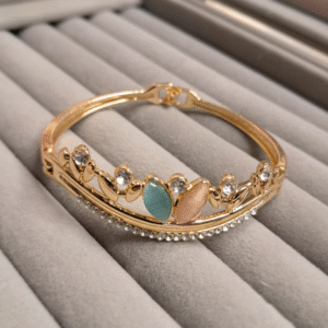 Gold-Tone Leaf Crown Bracelet