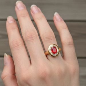 The "Crimson Halo Oval" Ring