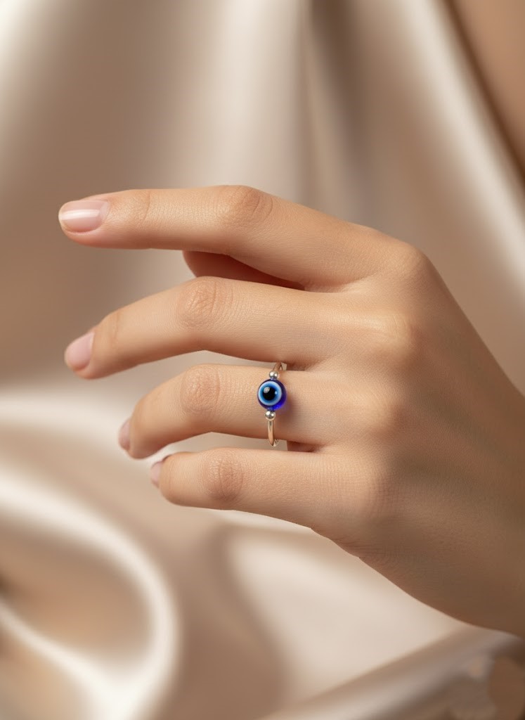 The "Nazar Glamour" Evil Eye Minimalist Ring - Image 2