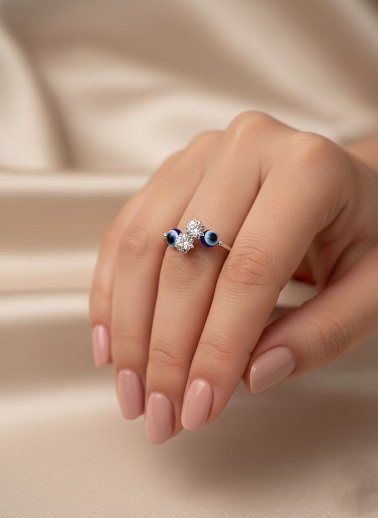 The "Nazar Glamour" Evil Eye Minimalist Ring - Image 3