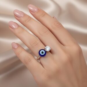 The "Nazar Glamour" Evil Eye Minimalist Ring