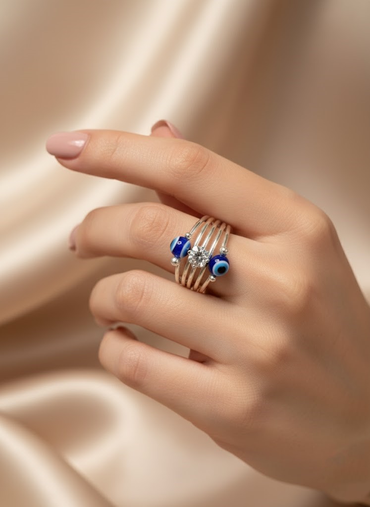 The "Nazar Glamour" Evil Eye Minimalist Ring - Image 4