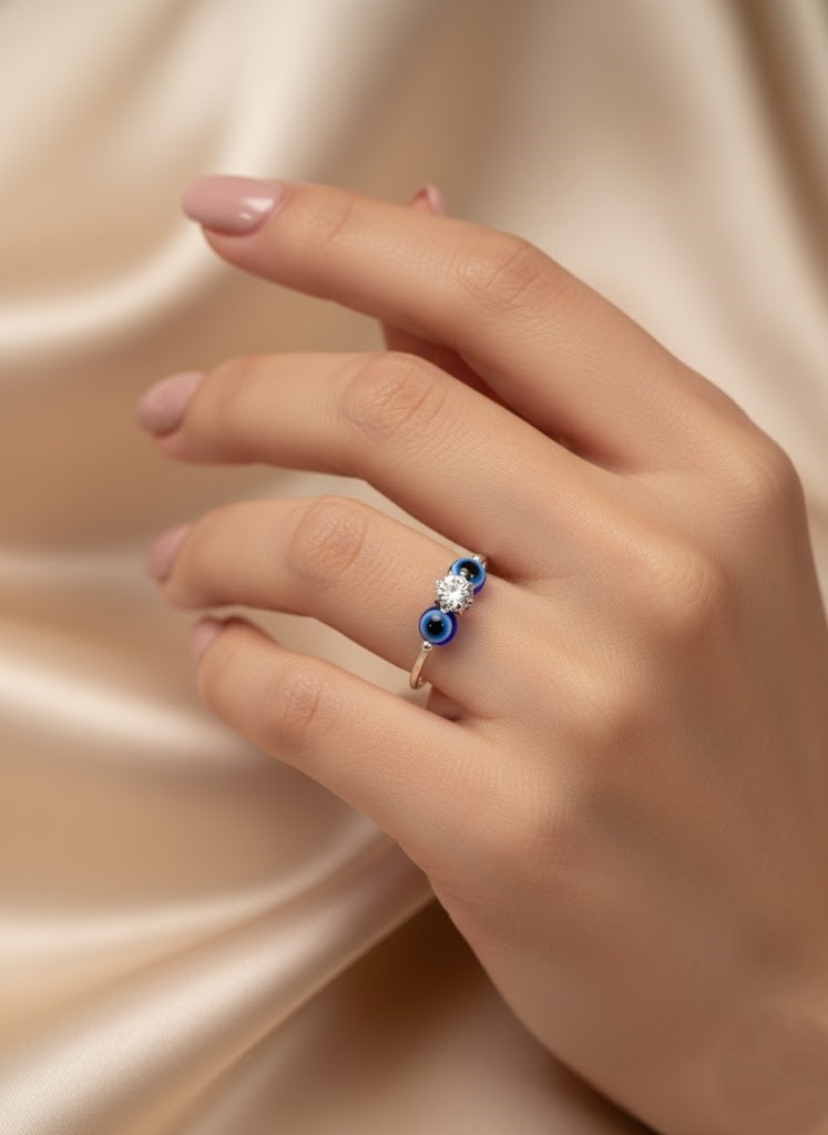 The "Nazar Glamour" Evil Eye Minimalist Ring - Image 5