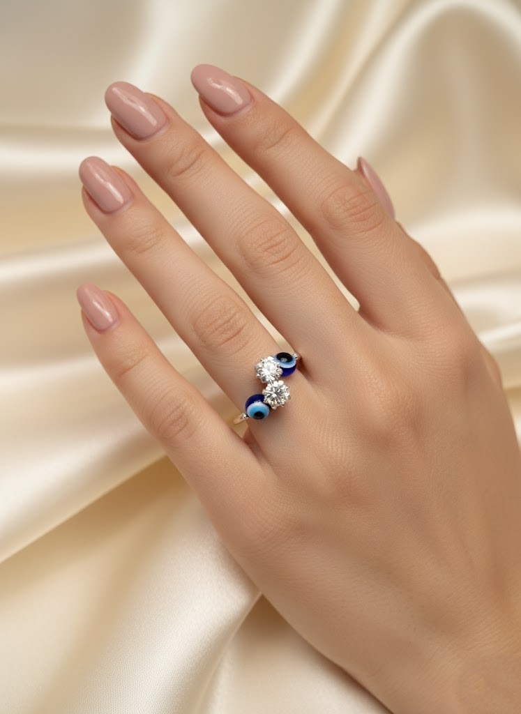 The "Nazar Glamour" Evil Eye Minimalist Ring - Image 6
