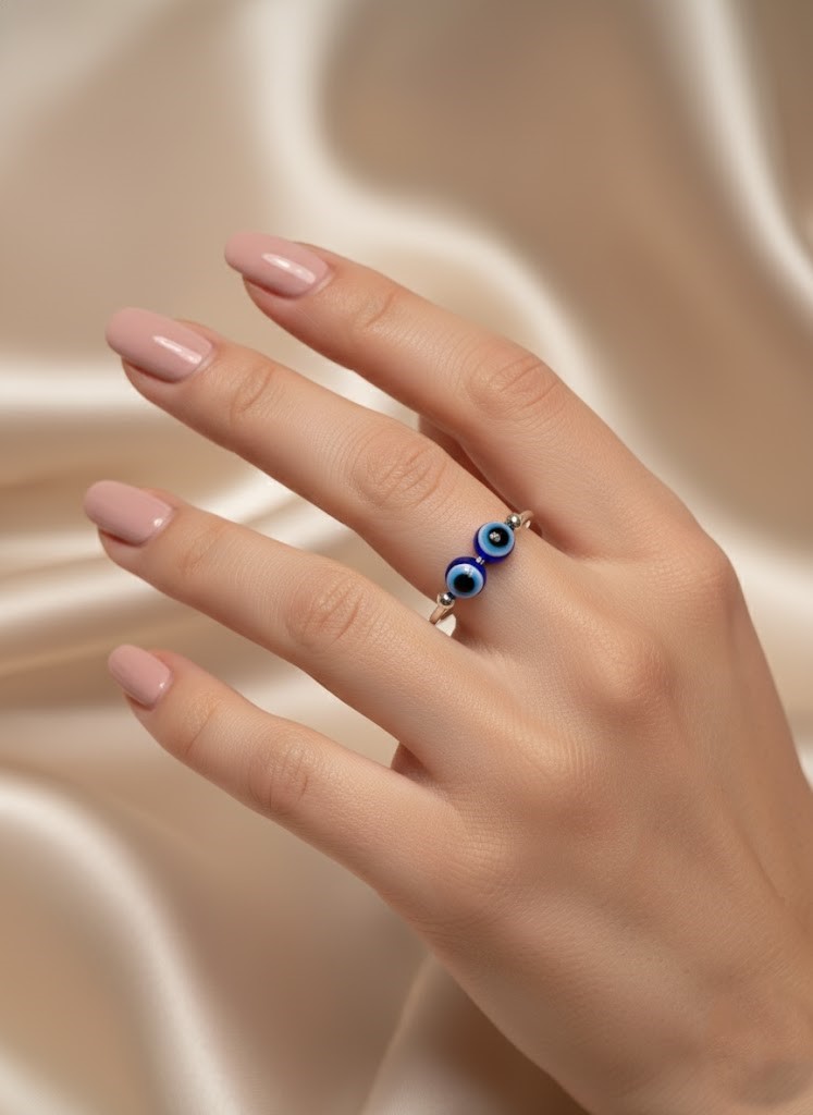 The "Nazar Glamour" Evil Eye Minimalist Ring - Image 7