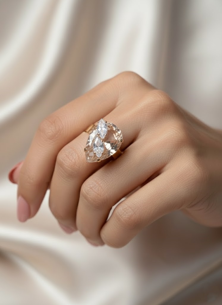 The "Pear-fect Petal" Statement Ring - Image 2