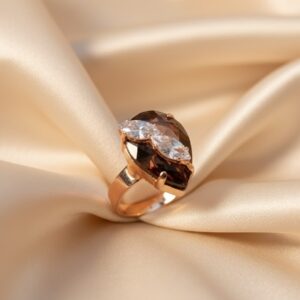 The "Amber Bloom" Cocktail Ring