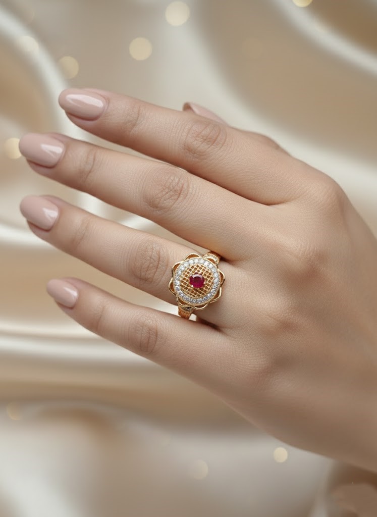 The Ruby Bloom Medallion Ring - Image 2