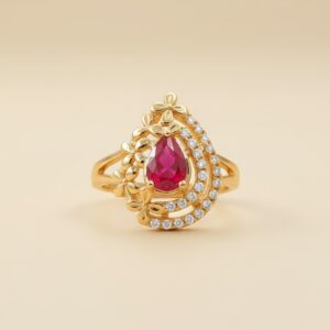 The Blossom Tear Ruby Ring