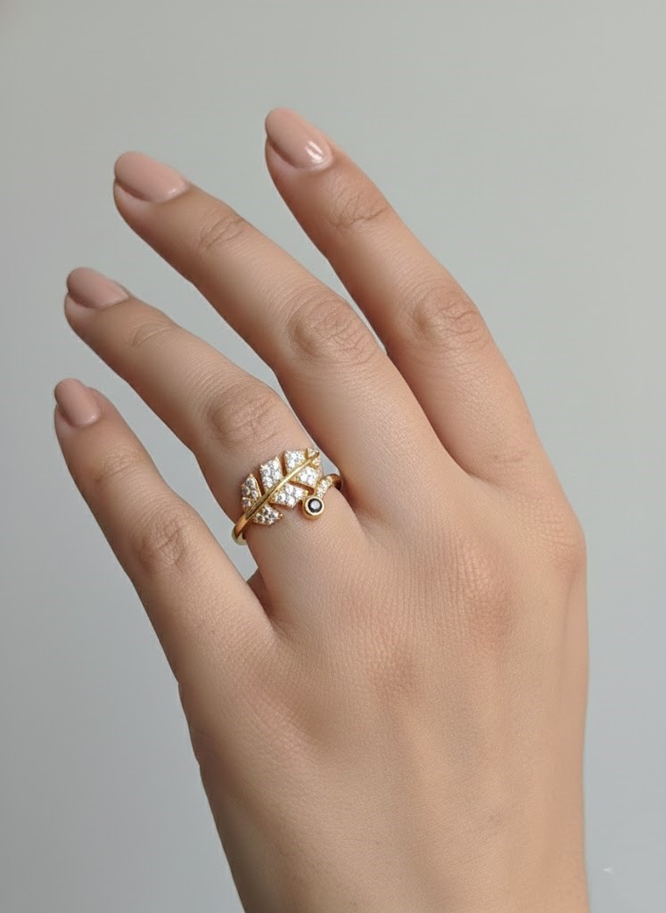 The Midnight Leaf Embrace Ring - Image 2
