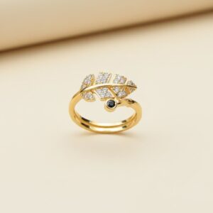 The Midnight Leaf Embrace Ring