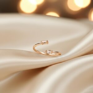 The Duo Baguette Open Cuff Ring