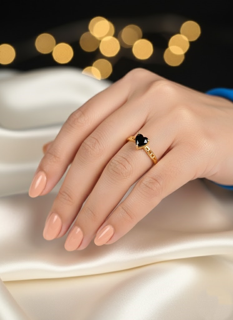 The Onyx Solitaire Gold Statement Ring - Image 3