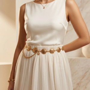 Vintage Renaissance Gold-Tone Coin Statement Belt