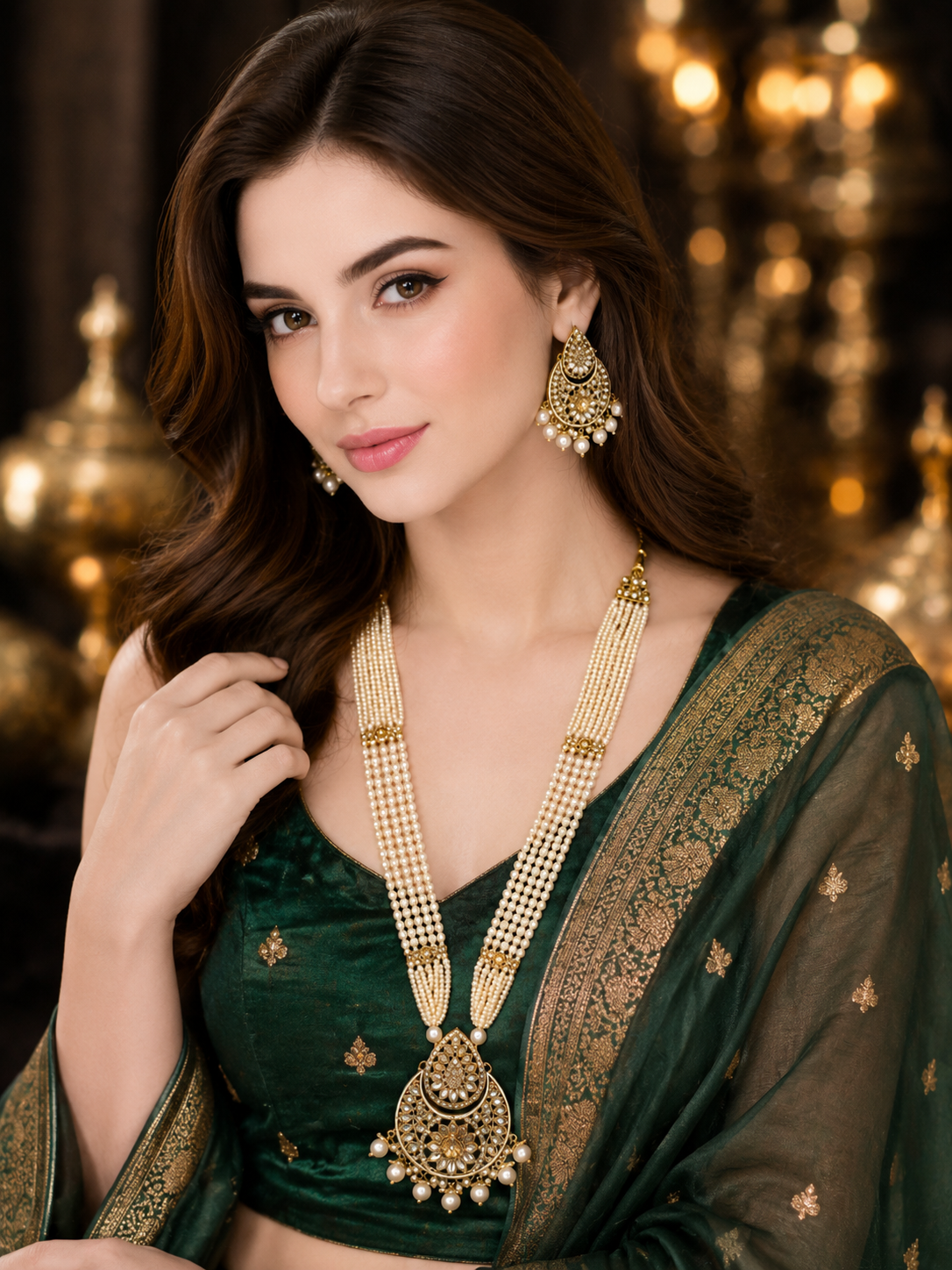 Premium Imperial Jadau Kundan Rani Haar Set - Image 2