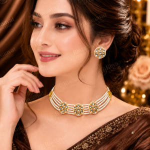 The Royal Pearl & Polki Multi-Strand Choker Set