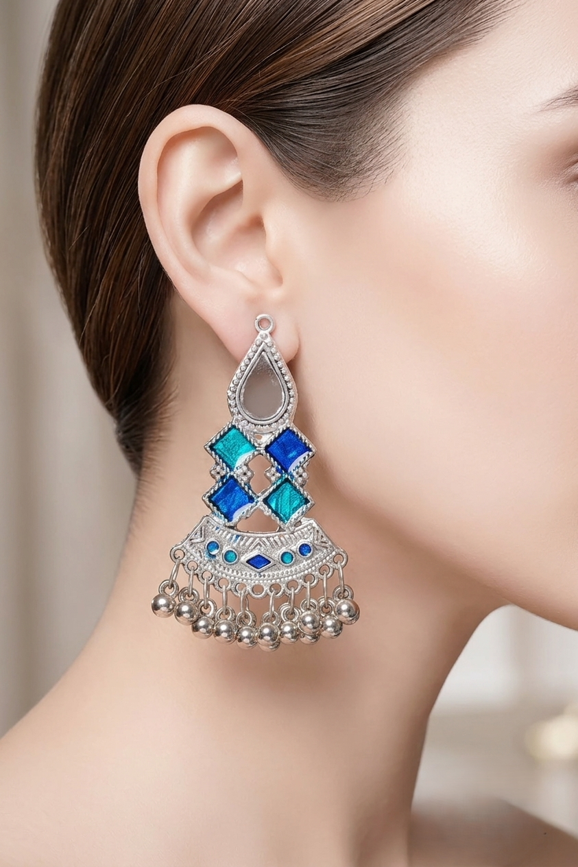 Riwaayat Mosaic Mirror Statement Earrings - Image 2