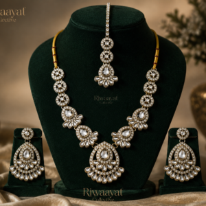 Intricate Faux Diamond & Kundan Bridal Jewelry Set