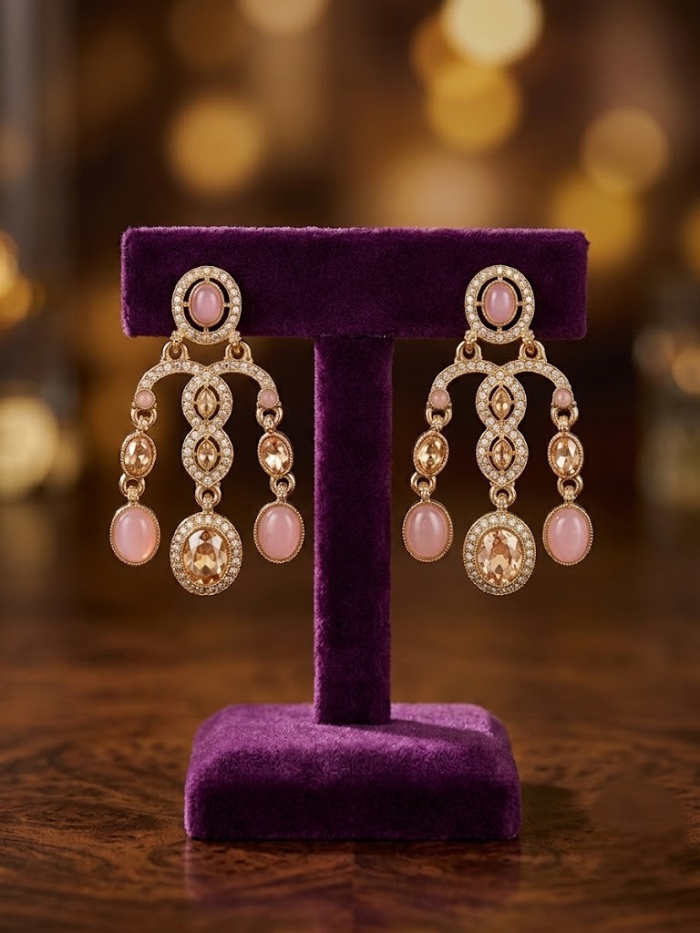 Rose Quartz Elegance Drop Earrings