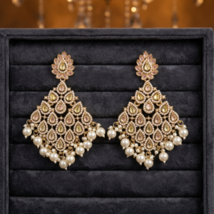 Noor Begum Kundan & Pearl Statement Drops