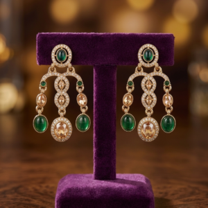 The Emerald Cascade Chandelier Earrings