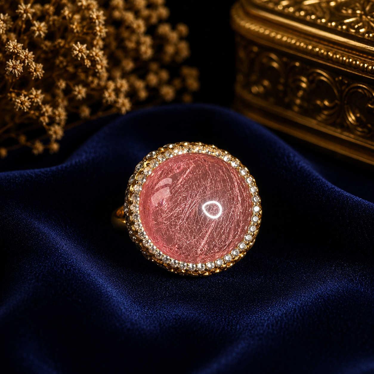 Bosphorus Ottoman Royal Pink Cocktail Ring - Image 2