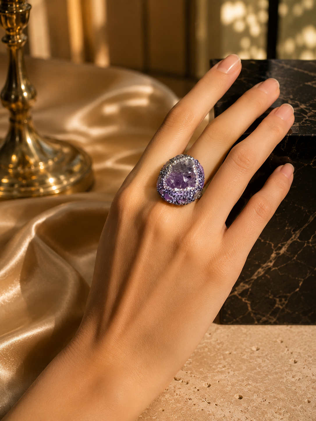 Bosphorus Mystic Designer Cluster Ring - Image 2