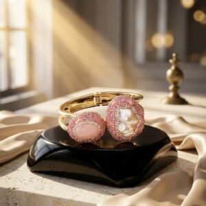 Sultan's Rose Quartz Pearl Harmony Piece (cuff)