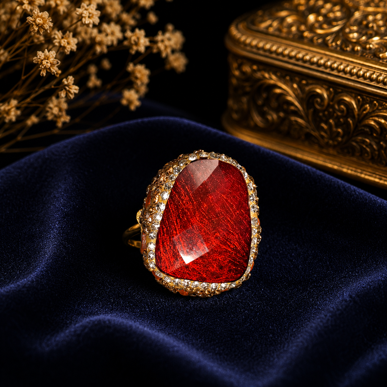 Bosphorus Passion Red Cocktail Ring - Image 3