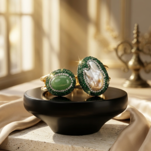 Sultan’s Serenade Baroque Pearl & Jade Cuff