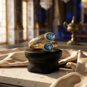 Sultan’s Aegean Blue Serpentine & Gold Cuff