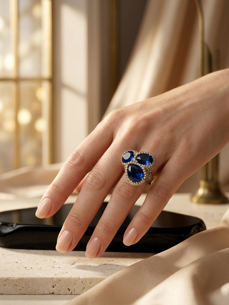Bosphorus Sapphire Crystal Heirloom Ring - Image 2