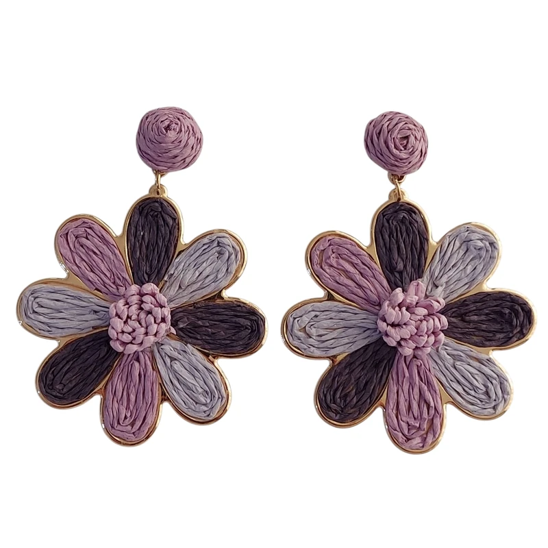 Solaria Raffia Daisy Bloom Earrings - Image 9