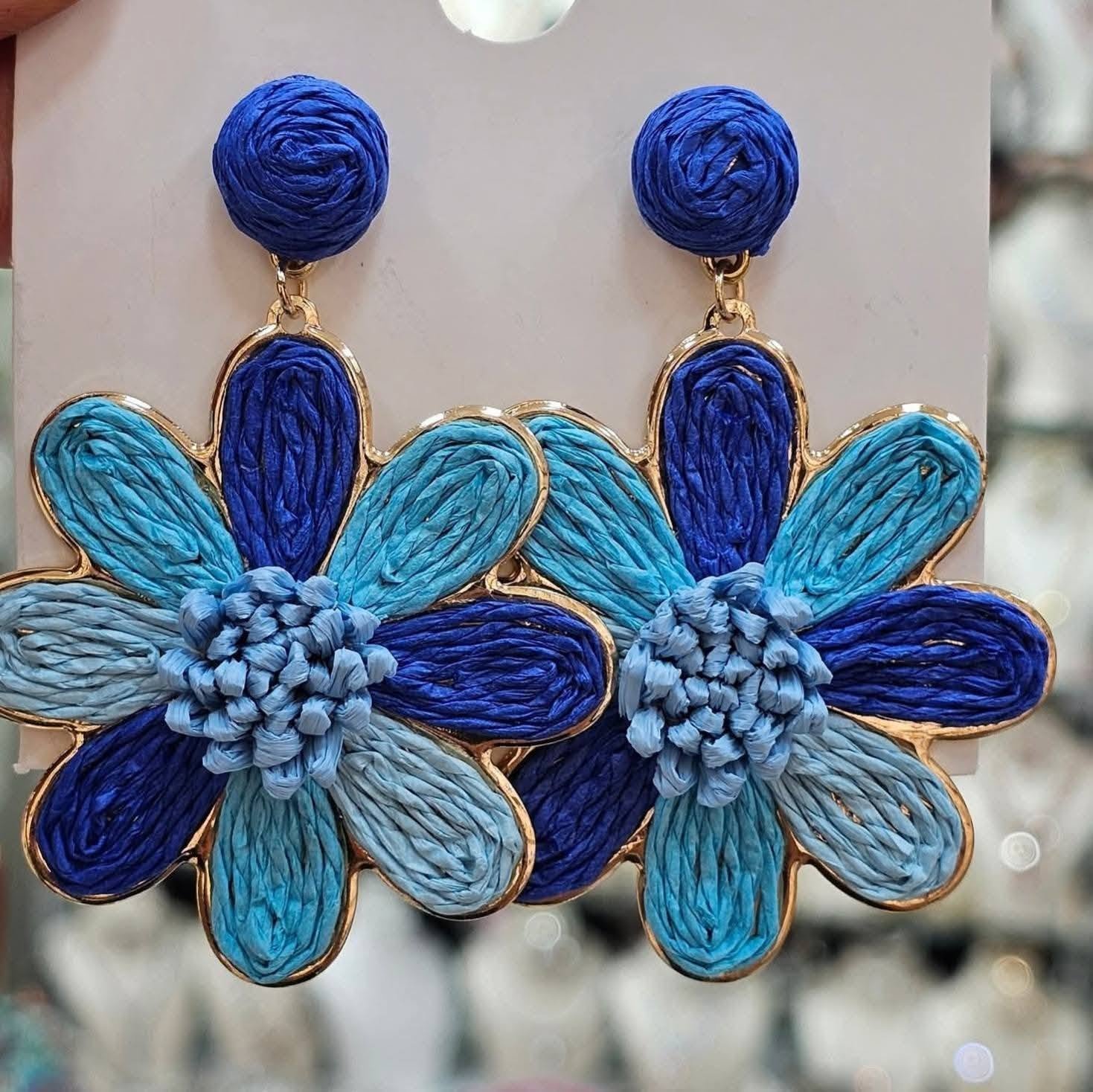 Solaria Raffia Daisy Bloom Earrings - Image 10